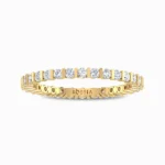 Natural-Diamond-Auroral-Wedding-Band-Yellow-Gold-Front-View