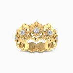 Radiant-Diamond-Wedding-Band-Yellow-Gold-Front-View