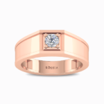 Signature-Masculine-Spark-Ring-For-Men-Rose-Gold-Front-View