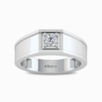 Signature-Masculine-Spark-Ring-For-Men-White-Gold-Front-View
