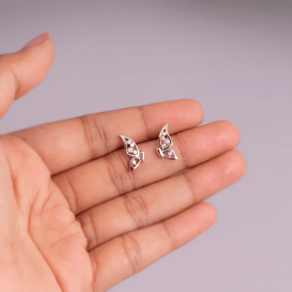 Sparkling Elegance Diamond Butterfly Earrings For Kids