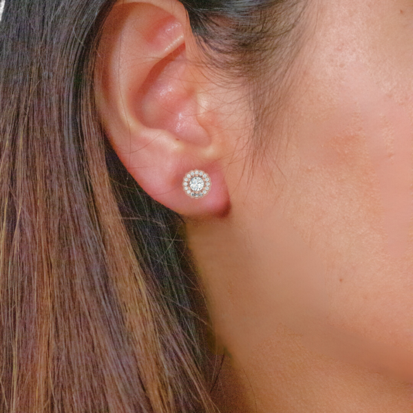 Diamond Halo Stud Earring