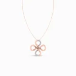 four-leaf-customised-name-pendant-rose-gold-front-view