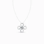 four-leaf-customised-name-pendant-white-gold-front-view