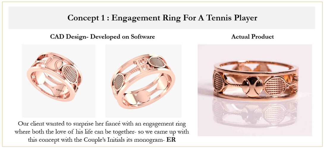 custom-made tennis engagement ring