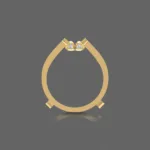 Double Shared Lab Grown Prong Curved Ring Guard - Image 4
