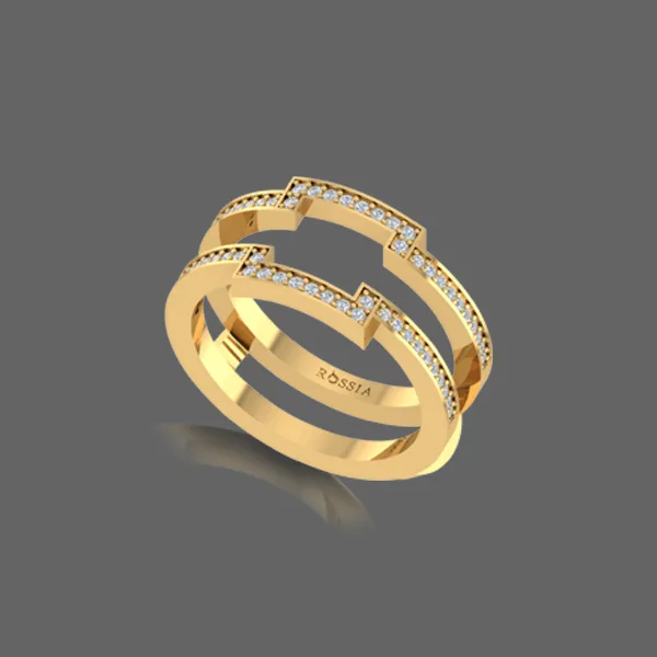 Two-Band Diamond Wrap Ring