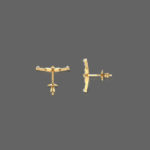 Minimal Airplane Diamond Earrings For Kids