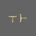 Minimal Airplane Diamond Earrings For Kids