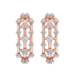 Trellis vine Diamond Hoop Earrings