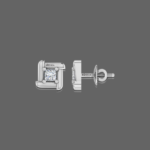 Princess Cut Diamond Stud Men’s Earrings
