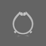 Double Shared Lab Grown Prong Curved Ring Guard - Image 3
