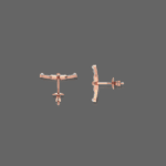 Minimal Airplane Diamond Earrings For Kids