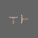 Minimal Airplane Diamond Earrings For Kids