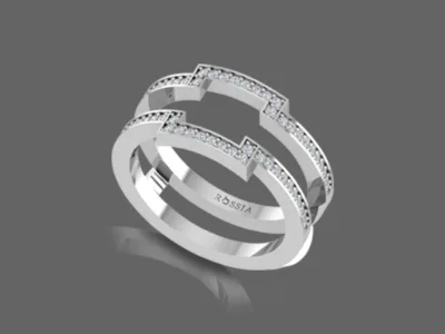 Two-Band Diamond Wrap Ring