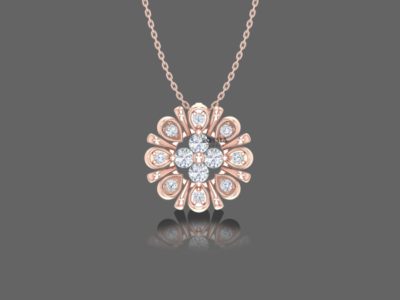 Charming Floral Diamond Pendant