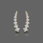 Glam Ear Crawler Stud Earrings