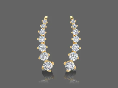 Glam Ear Crawler Stud Earrings
