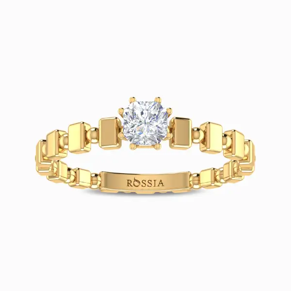 Gladiolus-Natural-Diamond-Promise-Ring-Yellow-Gold-Front-View Radiant Cut Natural Diamond Promise Ring