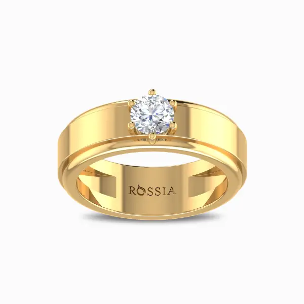 Ignatius-Men’s-Natural-Diamond-Ring-Yellow-Gold-Front-View Ignatius Natural Diamond Men's Ring