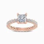 Natural-Diamond-Classic-Princess-Cut-Solitaire-Ring-Rose-Gold-Front-View