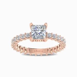 Natural-Diamond-Classic-Princess-Cut-Solitaire-Ring-Rose-Gold-Front-View