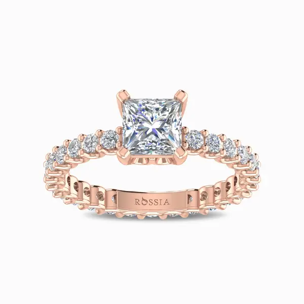 Natural-Diamond-Classic-Princess-Cut-Solitaire-Ring-Rose-Gold-Front-View