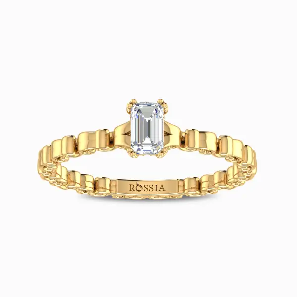 Nerine-Emerald-Cut-Natural-Diamond-Promise-Ring-Yellow-Gold-Front-View Emerald Cut Natural Diamond Ring