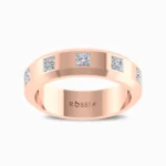 Royal-Brilliance-Men’s-Princess-Cut-Diamond-Band-Rose-Gold-Front-View