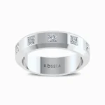Royal-Brilliance-Men’s-Princess-Cut-Diamond-Band-White-Gold-Front-View