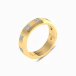Royal-Brilliance-Men’s-Princess-Cut-Diamond-Band-Yellow-Gold-Side-View