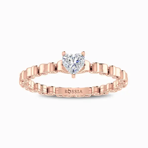 Sylvia-Heart-Natural-Diamond-Ring-Rose-Gold-Front-View Sylvia Heart Natural Diamond Ring