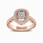 0.65-Carat-SunShine-Lab-Grown-Diamond -Engagement-Ring-Rose-Gold-Front-View