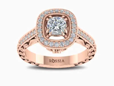 0.65-Carat-SunShine-Lab-Grown-Diamond -Engagement-Ring-Rose-Gold-Front-View