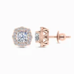 0.75ct Cushion Halo Lab Diamond Earrings