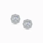 0.75ct Cushion Halo Lab Diamond Earrings