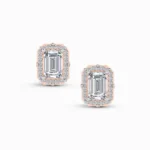0.75ct Emerald Halo Lab Diamond Studs