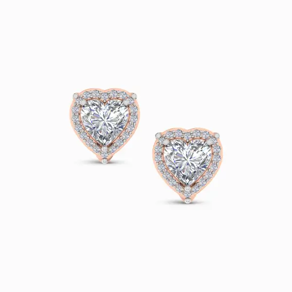 0.75 Carat Heart Halo Lab Grown Diamond Studs 0.75 Carat Heart Halo Lab Grown Diamond Studs