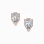 0.75 Ct Pear Halo Lab Diamond Stud Earrings