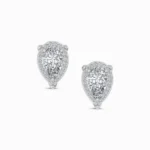 0.75 Ct Pear Halo Lab Diamond Stud Earrings
