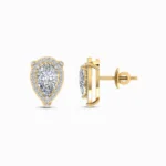0.75 Ct Pear Halo Lab Diamond Stud Earrings