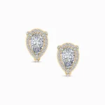 0.75 Ct Pear Halo Lab Diamond Stud Earrings