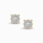 0.75 Carat Princess Halo Lab Diamond Stud Earrings