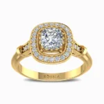 0.9-Carat-Reigning-Cushion-Cut-Natural-Diamond-Ring-Yellow-Gold-Front-View