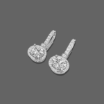 1.50ct Lab Grown Diamond Halo Drop Oval Cut Earrings