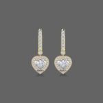 1.50ct Heart Halo Drop Lab Diamond Earrings