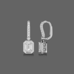 1.50ct Emerald Halo Drop Lab Grown Diamond Earrings