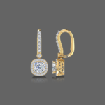 1.50ct Cushion Halo Drop Lab Grown Diamond Earrings