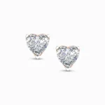 1.00 Carat Heart Solitaire Lab Diamond Grown Studs