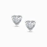 1.00 Carat Heart Solitaire Lab Diamond Grown Studs